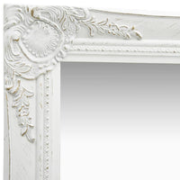 vidaXL Wall Mirror Baroque Style15.7"x15.7" White, 320304