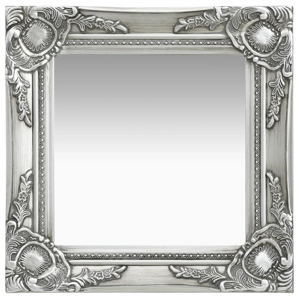 vidaXL Wall Mirror Baroque Style 15.7"x15.7"Silver, 320306