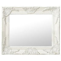 Wall Mirror Baroque Style 19.7"x15.7" White