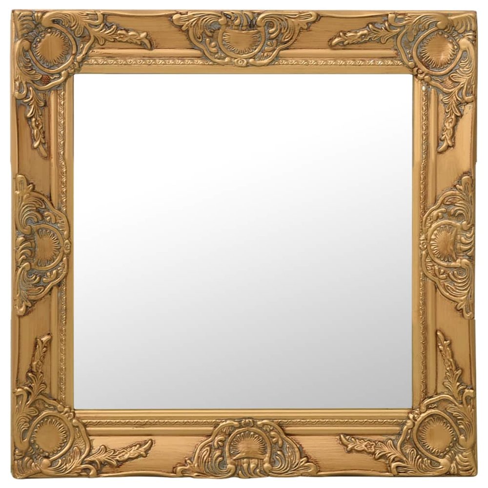 Wall Mirror Baroque Style19.7"x19.7" Gold