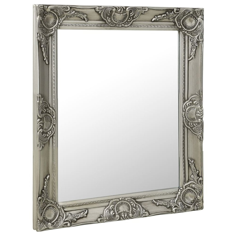 vidaXL Wall Mirror Baroque Style 19.7"x23.6" Silver, 320318