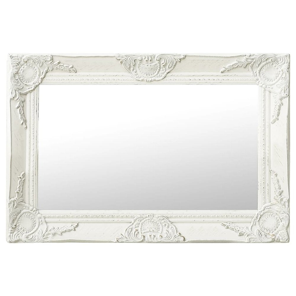 vidaXL Wall Mirror Baroque Style 23.6"x15.7" White, 320328