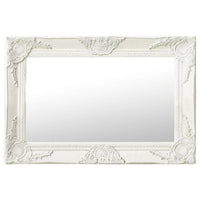 vidaXL Wall Mirror Baroque Style 23.6"x15.7" White, 320328