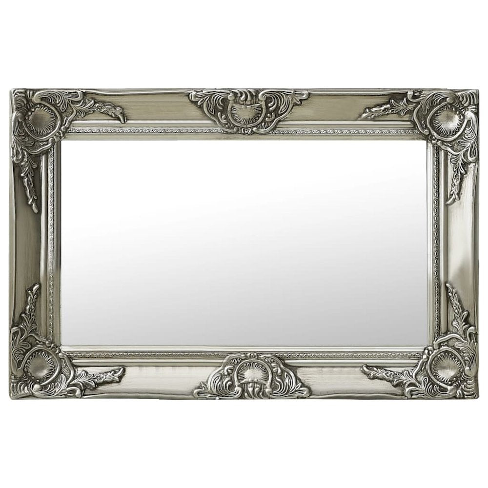 vidaXL Wall Mirror Baroque Style 23.6"x15.7" Silver, 320330