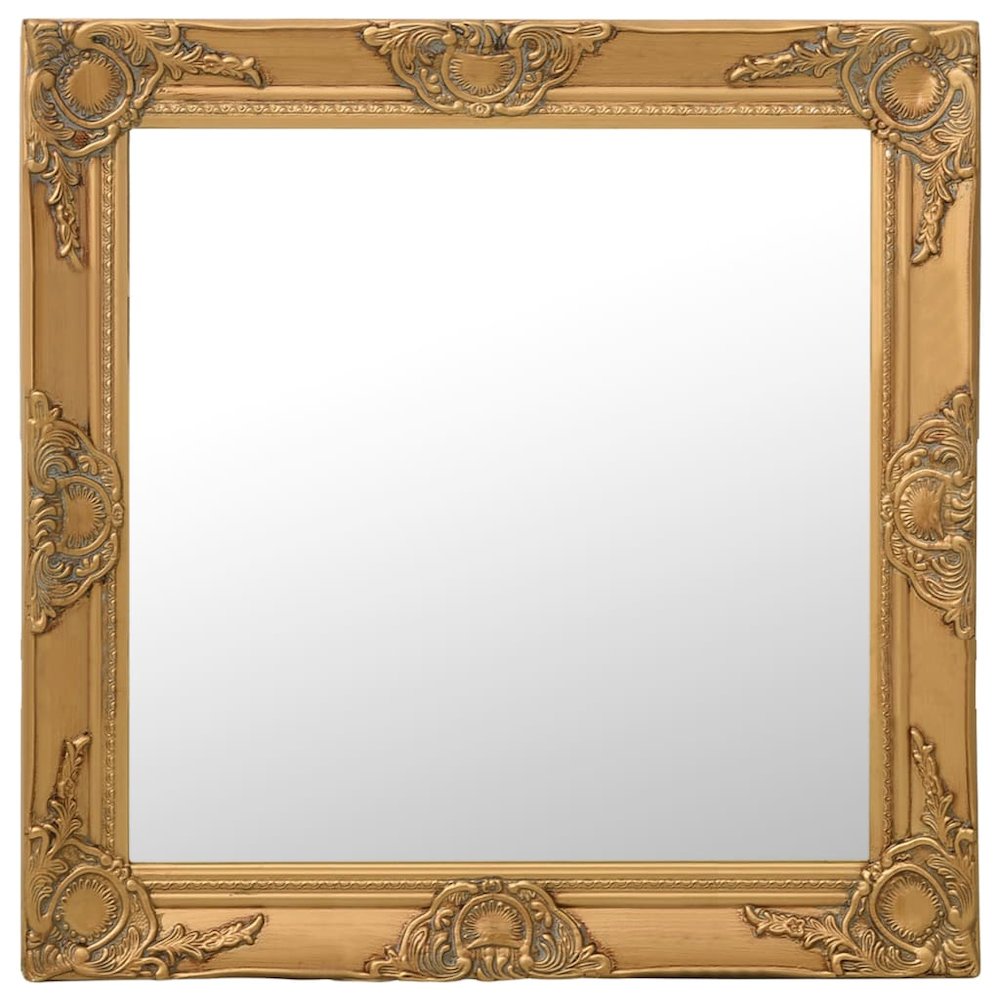 Wall Mirror Baroque Style 23.6"x23.6" Gold