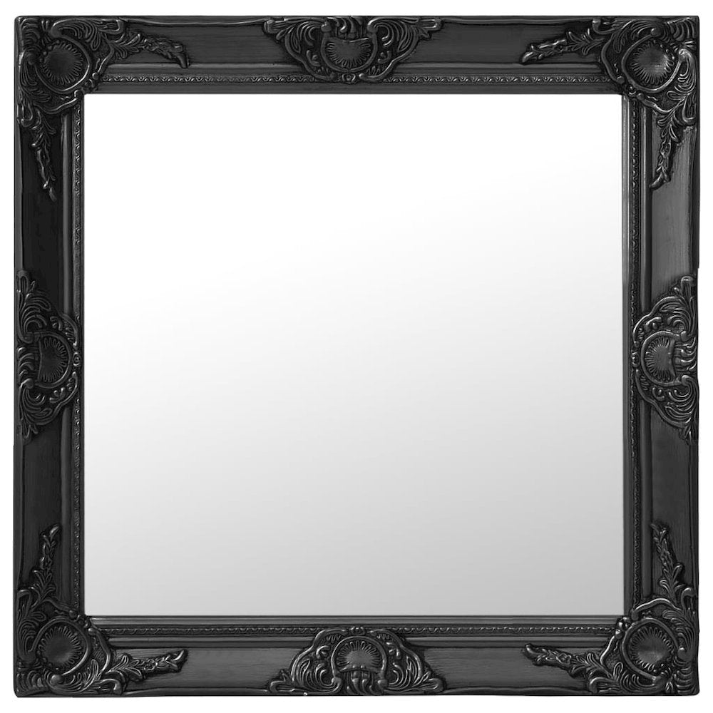 vidaXL Wall Mirror Baroque Style 23.6"x23.6" Black, 320335