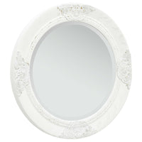 vidaXL Wall Mirror Baroque Style 19.7" White, 320344