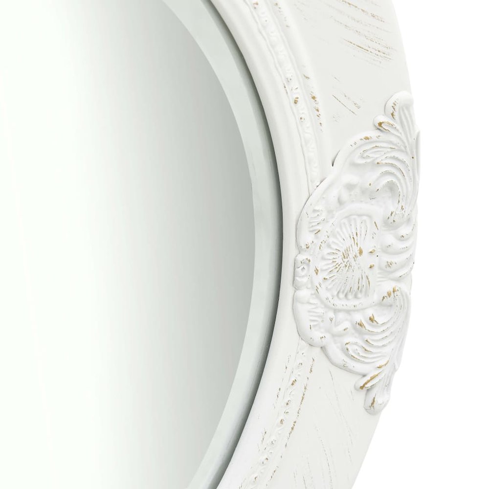 vidaXL Wall Mirror Baroque Style 19.7" White, 320344