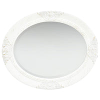 Wall Mirror Baroque Style 19.7"x23.6" White