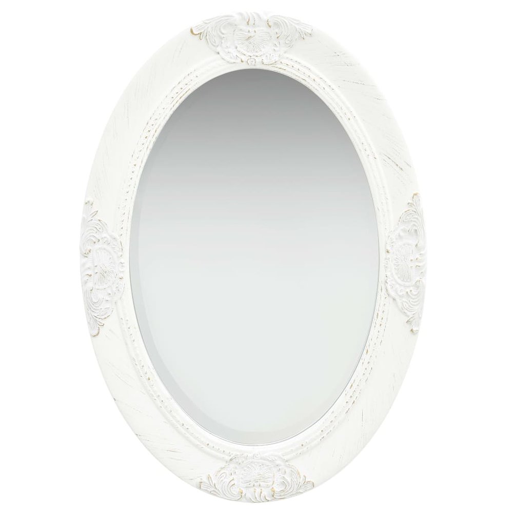 vidaXL Wall Mirror Baroque Style 19.7"x27.6" White, 320352