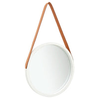 vidaXL Wall Mirror with Strap 15.7" White, 320360