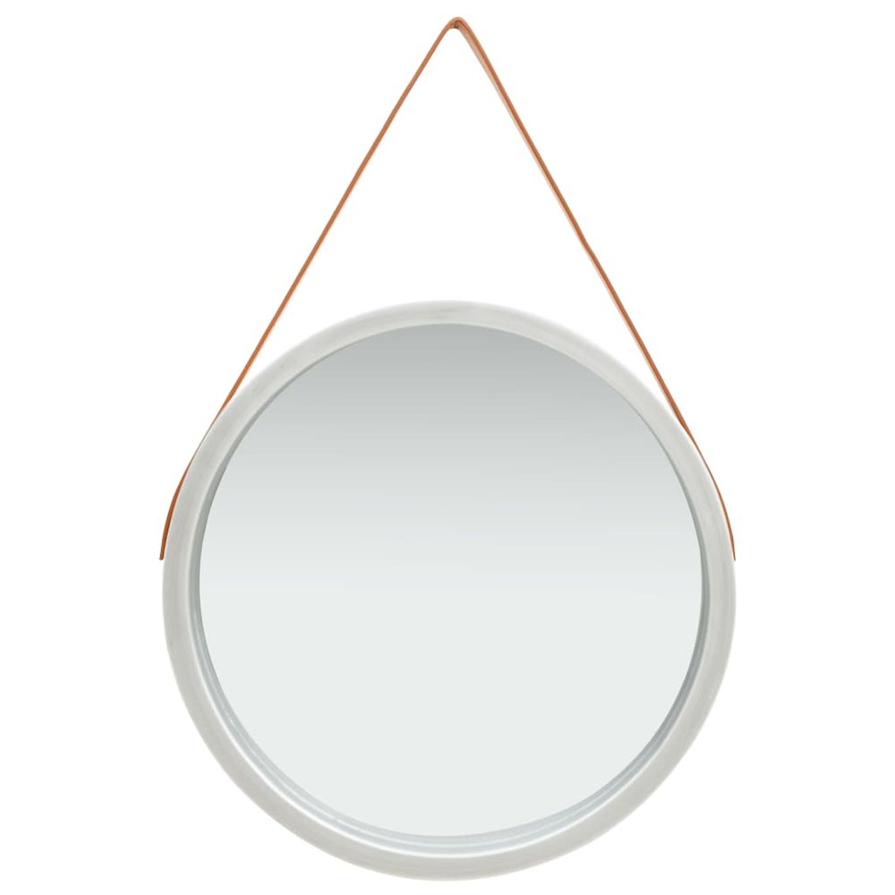 vidaXL Wall Mirror with Strap 23.6" Silver, 320370