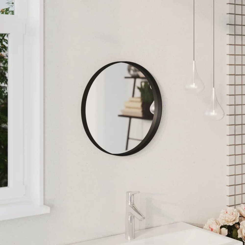 Wall Mirror Black 15.7"