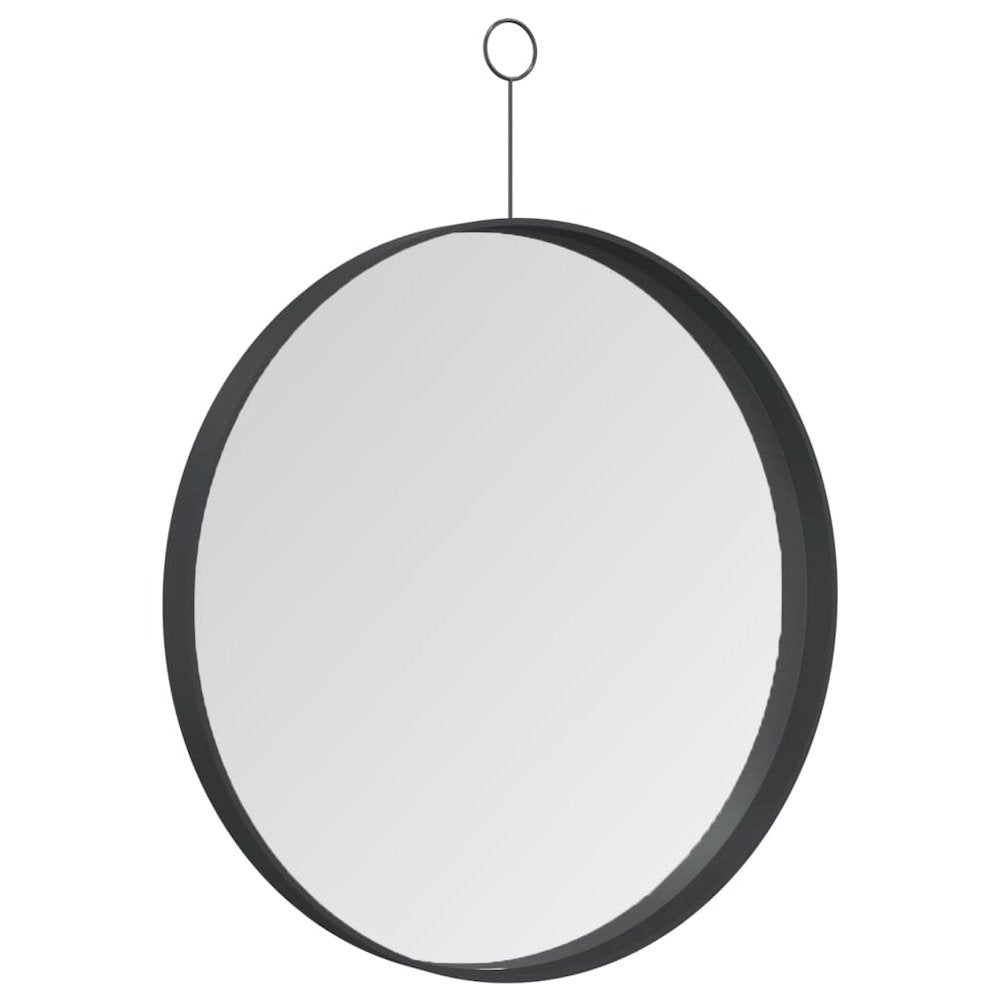 Hanging Mirror with Hook Black 15.7"