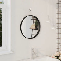 Hanging Mirror with Hook Black 15.7"