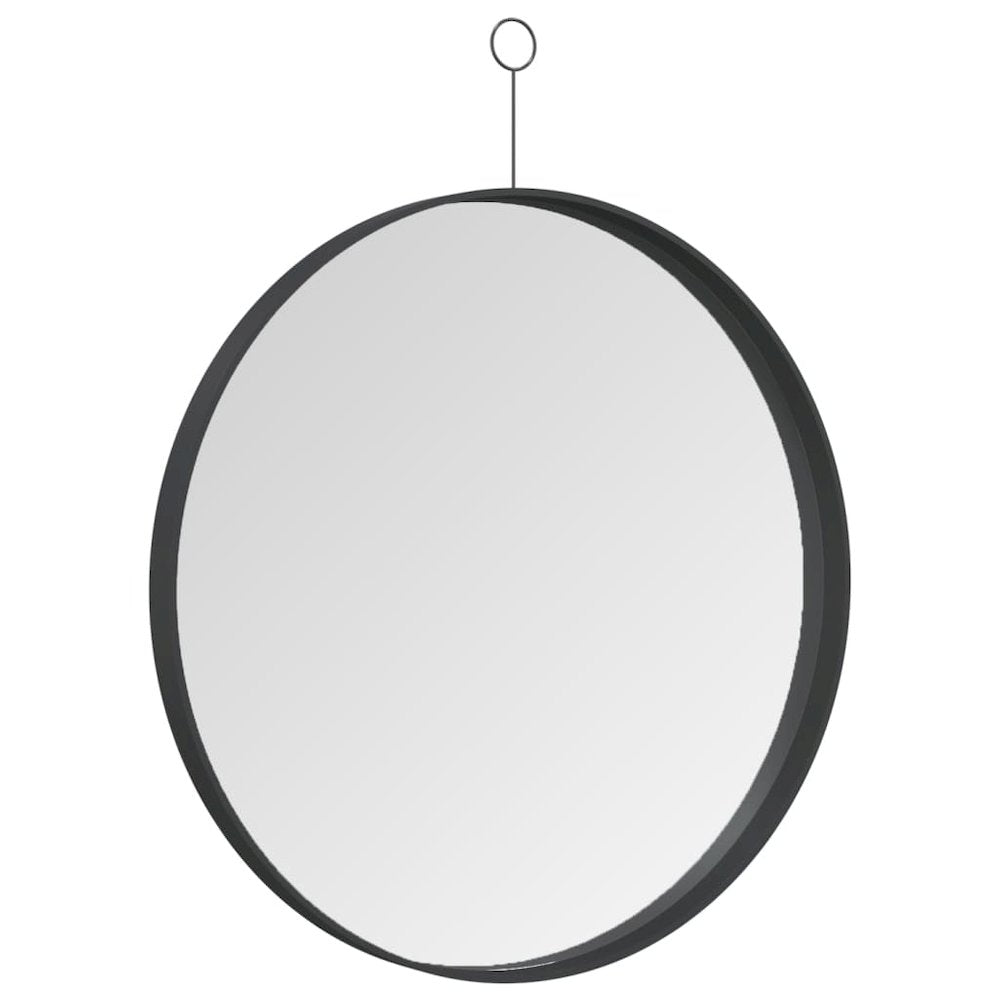 Hanging Mirror with Hook Black 19.7"