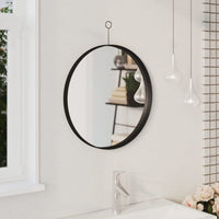 Hanging Mirror with Hook Black 19.7"