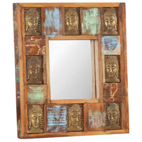 vidaXL Mirror with Buddha Cladding 19.7"x19.7" Solid Reclaimed Wood, 321813