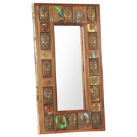 vidaXL Mirror with Buddha Cladding 19.7"x31.5" Solid Reclaimed Wood, 321815