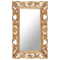 vidaXL Hand Carved Mirror Brown 31.5"x19.7" Solid Mango Wood