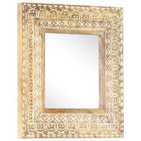 vidaXL Hand-Carved Mirror 19.7"x19.7"x1" Solid Mango Wood