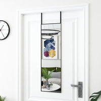 Door Mirror Black 11.8"x39.4" Glass and Aluminum