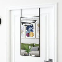 Door Mirror Black 15.7"x31.5" Glass and Aluminum