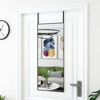 Door Mirror Black 15.7"x39.4" Glass and Aluminum