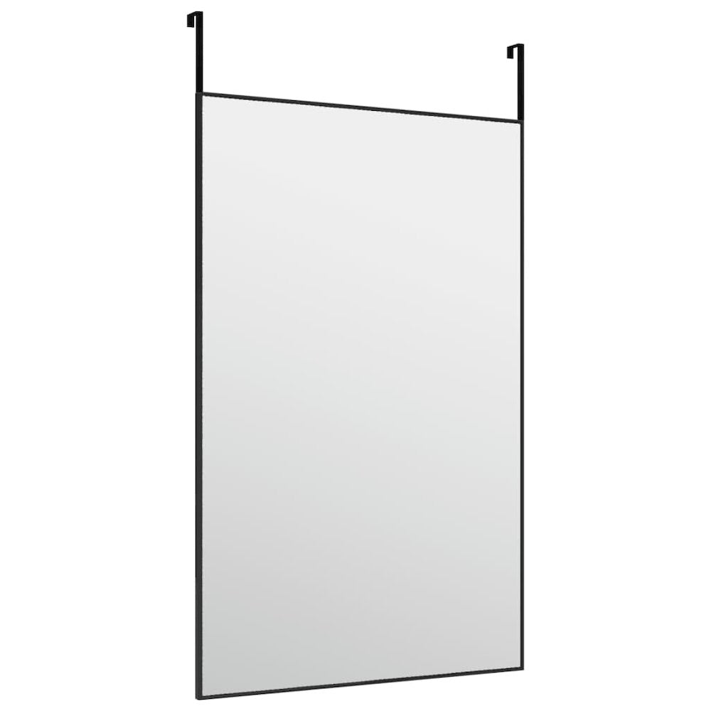 Door Mirror Black 19.7"x31.5" Glass and Aluminum