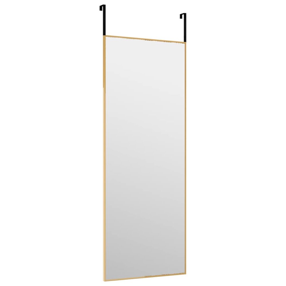 Door Mirror Gold 11.8"x31.5" Glass and Aluminum