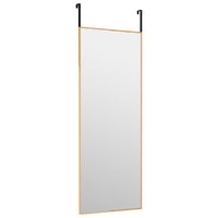 Door Mirror Gold 11.8"x31.5" Glass and Aluminum