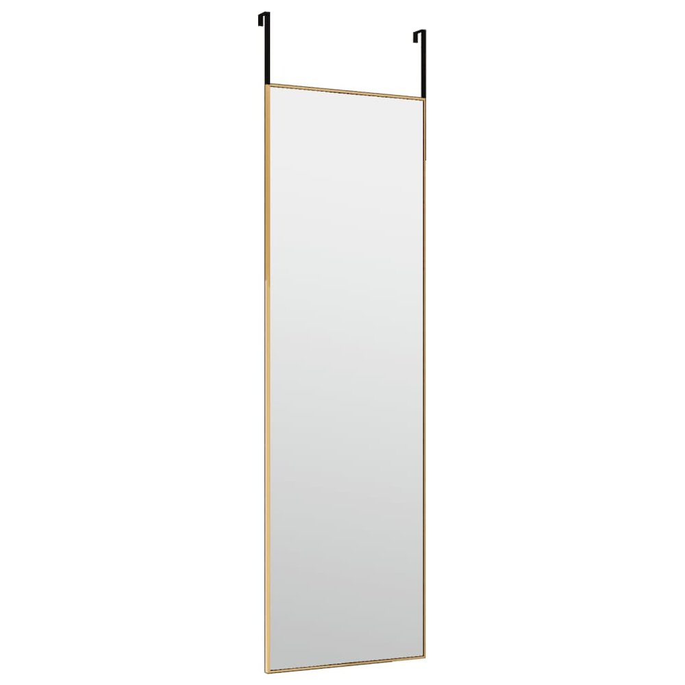 Door Mirror Gold 11.8"x39.4" Glass and Aluminum