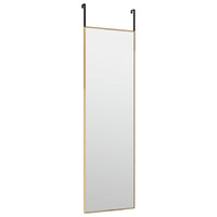 Door Mirror Gold 11.8"x39.4" Glass and Aluminum