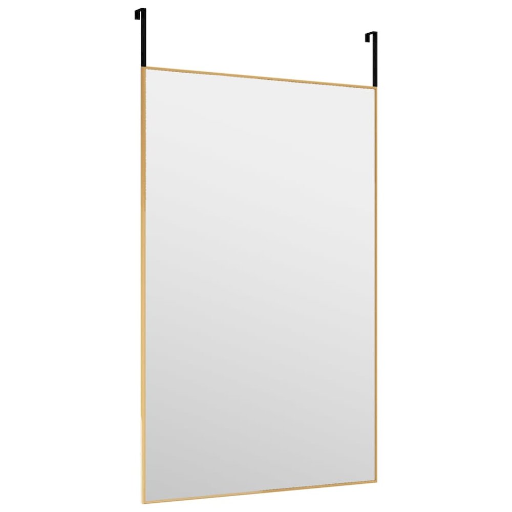 Door Mirror Gold 19.7"x31.5" Glass and Aluminum