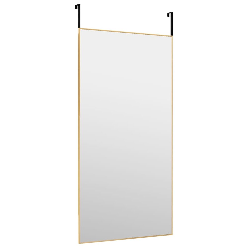 Door Mirror Gold 19.7"x39.4" Glass and Aluminum