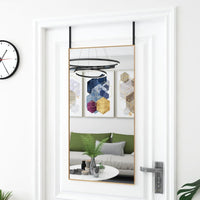 Door Mirror Gold 19.7"x39.4" Glass and Aluminum