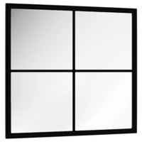 Wall Mirror Black 15.7"x15.7" Metal