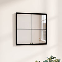 Wall Mirror Black 15.7"x15.7" Metal