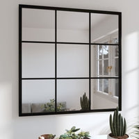 Wall Mirror Black 23.6"x23.6" Metal