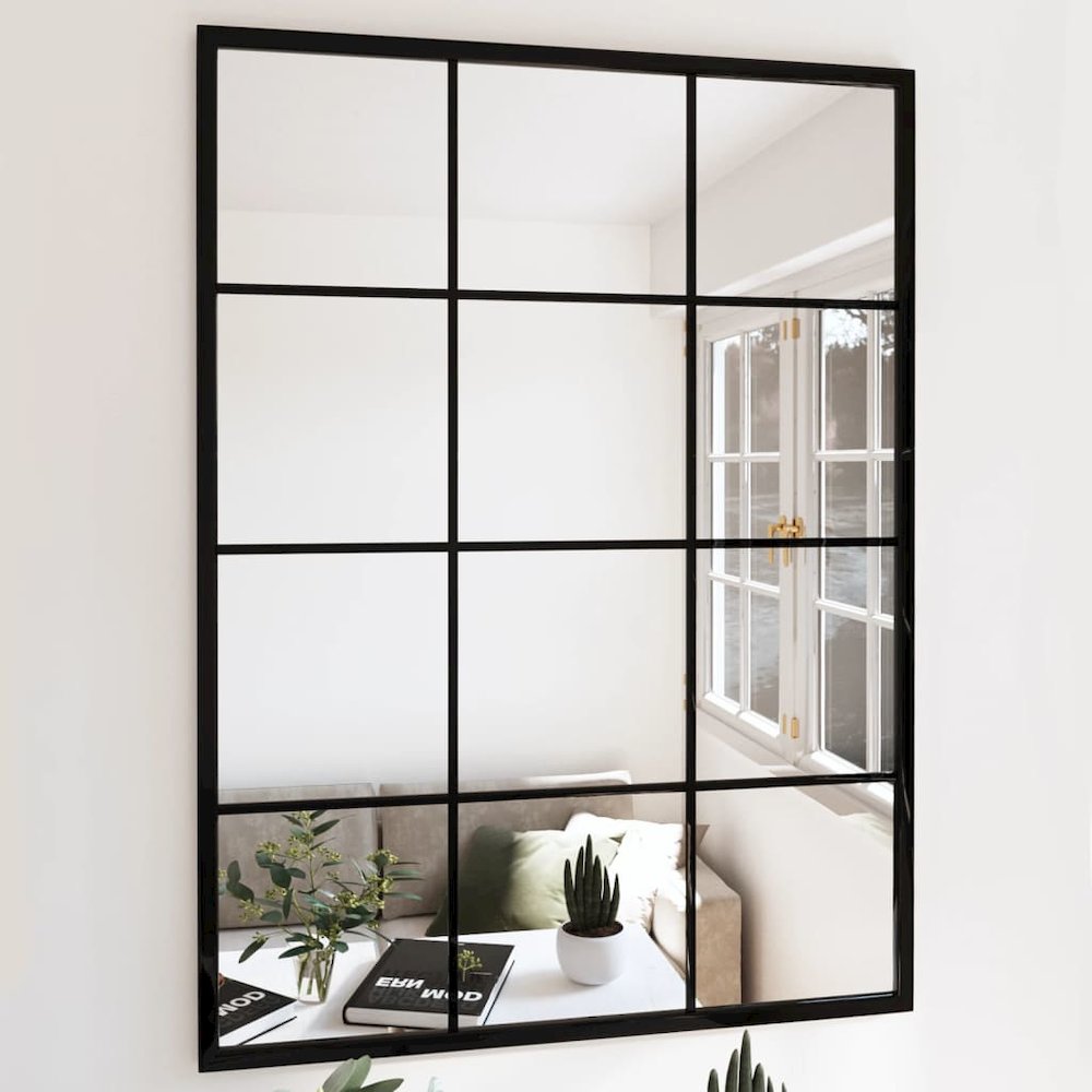 Wall Mirror Black 31.5"x23.6" Metal