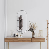 Wall Mirror Black 35.4"x15.7" Oval