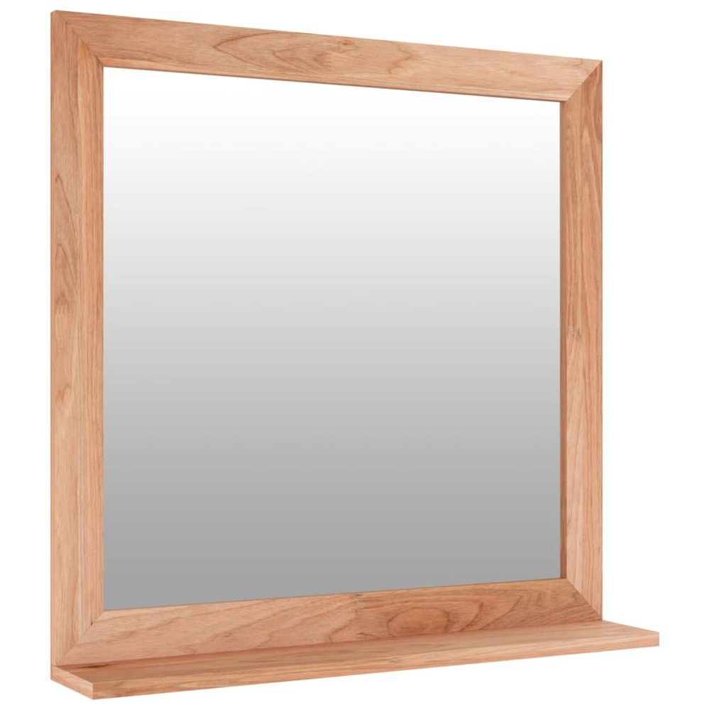 Wall Mirror 21.7"x21.7" Solid Wood Walnut