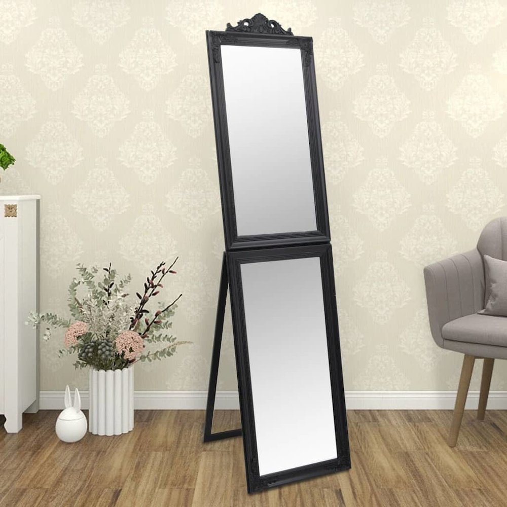 Free-Standing Mirror Black 19.7"x78.7"