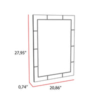 DEPOT E-SHOP Mirror Hawea, Framed Rectangle Mirror With Grid, Looking Glass, For Bathroom