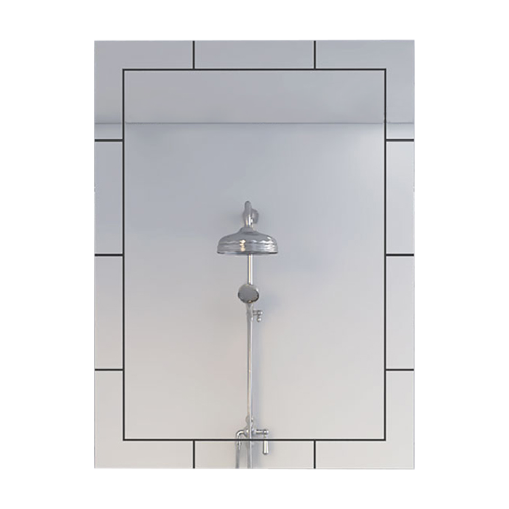 DEPOT E-SHOP Mirror Hawea, Framed Rectangle Mirror With Grid, Looking Glass, For Bathroom