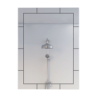 DEPOT E-SHOP Mirror Hawea, Framed Rectangle Mirror With Grid, Looking Glass, For Bathroom