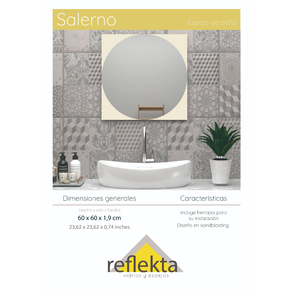 Depot E-Shop Alena Mirror-Sandblasting Borders, Square Shape Looking Glass, Clear