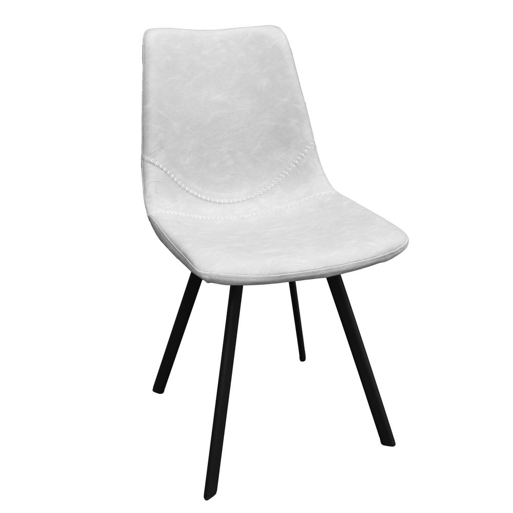 Markley Modern Leather Dining Chair With Metal Legs Set of 4