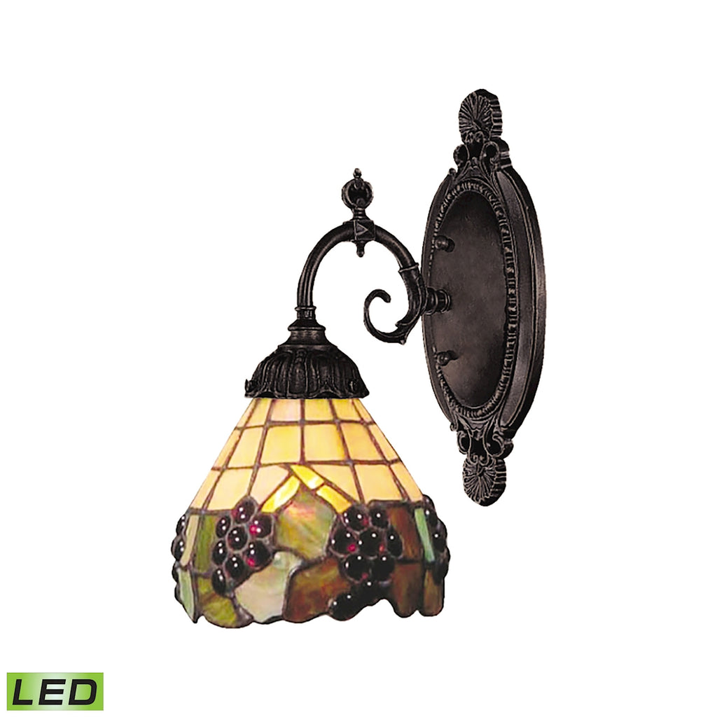 Mix-N-Match 1-Light Sconce in Tiffany Bronze - LED Offering Up To 800 Lumens (60 Watt Equivalent) Wi