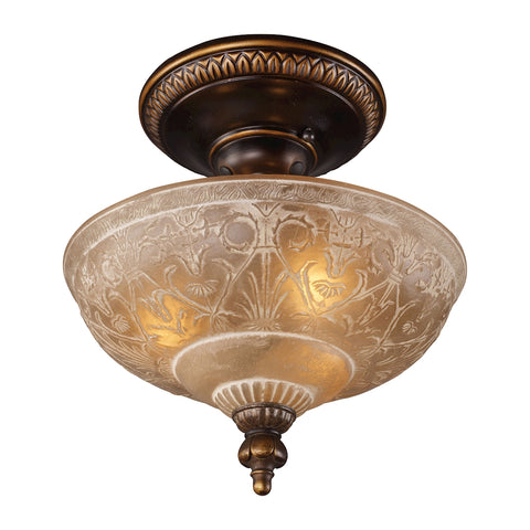 Restoration 3-Lt Semi-Flush in Ant Golden Bronze